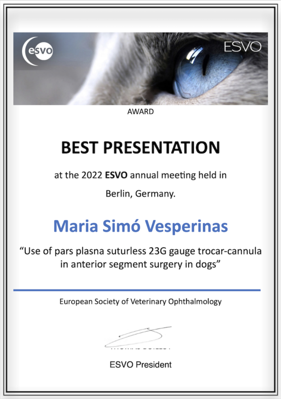Premio ESVO a la Mejor Presentación para María Simó de IVO