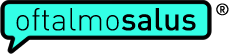 Logo oftalmosalus letras en color negro sobre fondo verde